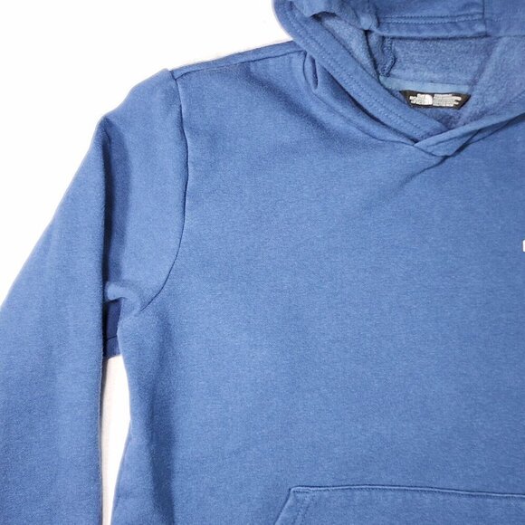 North Face Teen Girl Graphic Hoodie XXL 18 Blue Pink Cotton Poly Pocket Pullover - Picture 10 of 16